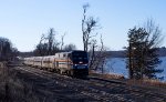 Amtrak's Adirondack heading north up the Hudson River